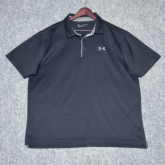 Under Armour Other - Under Armour Men's Performance Polo Shirt Black Loose Fit XL Logo Golf Tennis